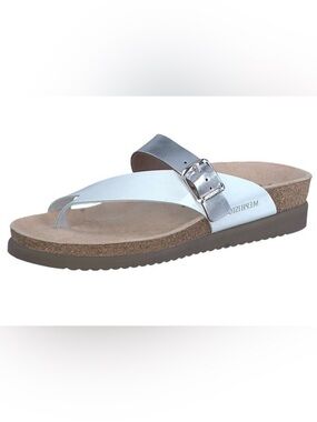 Mephisto NWT Women's Helen Mix Flat Cork Sandals Silver Vega Size 38/8